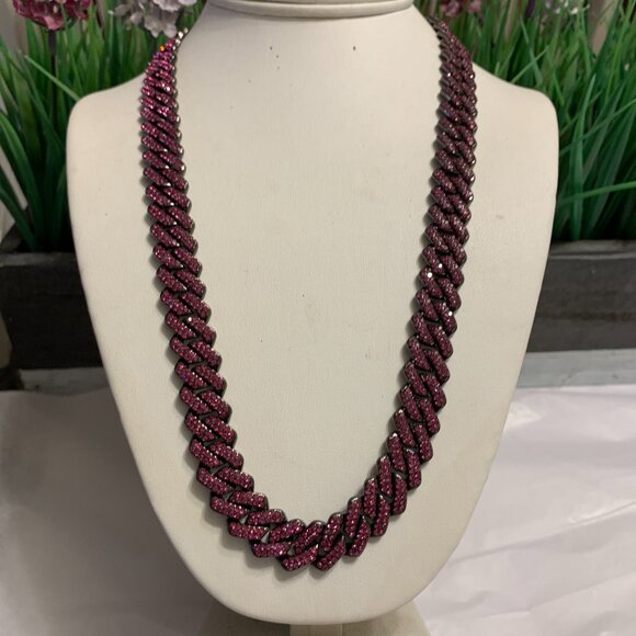 PURPLE CUBAN NECKLACE - Picture 6 of 7